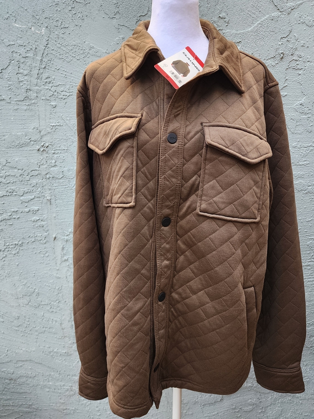 NWT Dakine Men's Quilted Snap Front Shirt Jacket Brown Shacket [M]